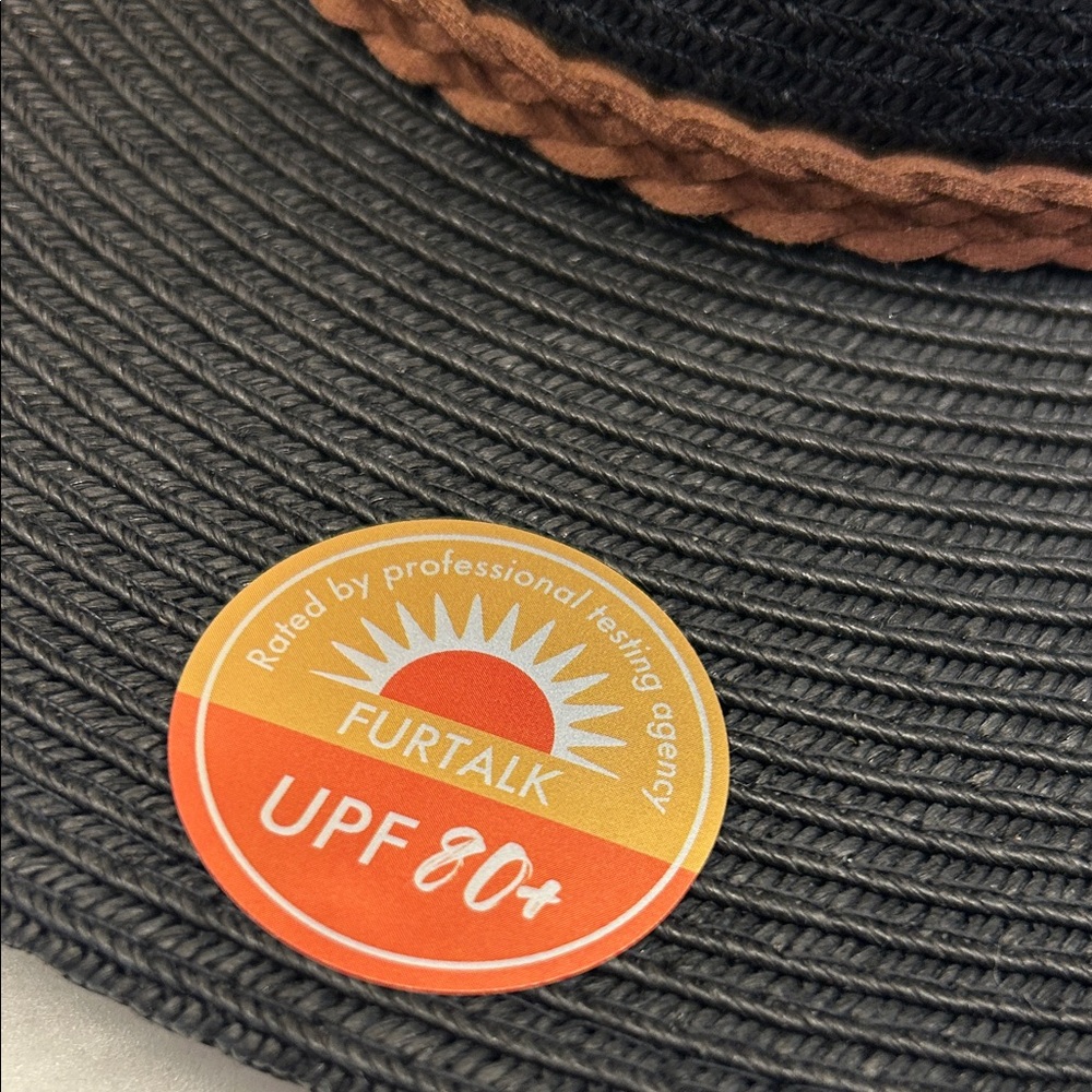 Black packable upf 80+ Wide-Brim Hat - Picture 6 of 11